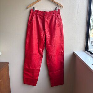 VINTAGE RED LEATHER PANTS SIZE 4/6